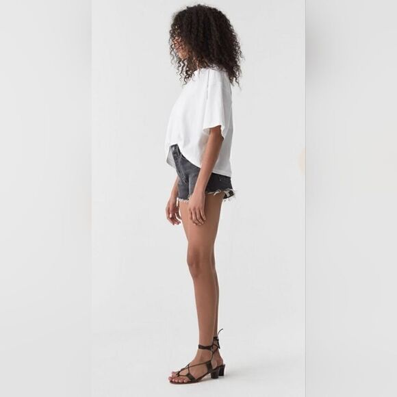 AGOLDE Premium Black Button Fly High Waist Shorts, Raw Hemline A038B-1087 | 30 - Picture 8 of 10